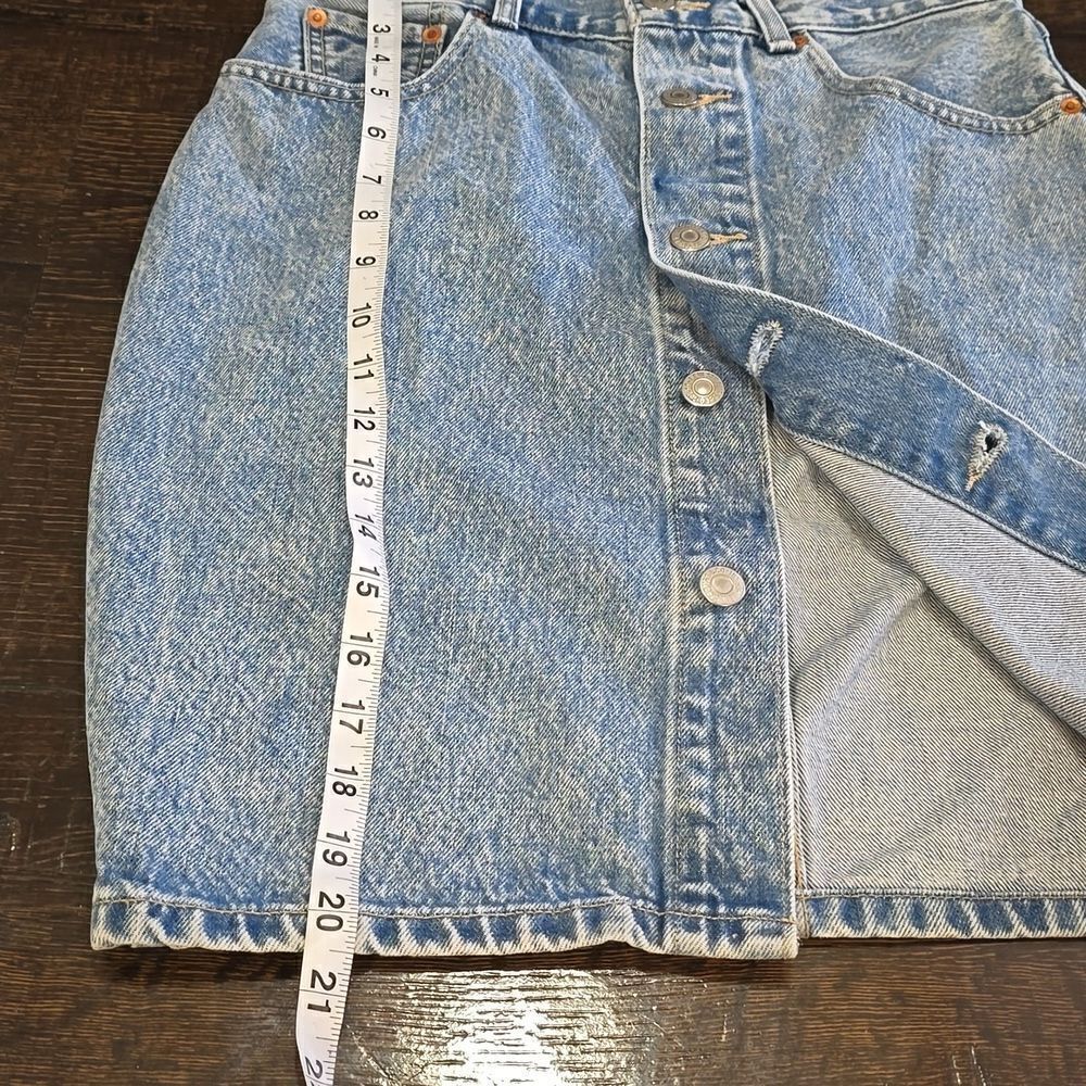 Levi's Denim Button Thru Mom Skirt - Picture 13 of 16